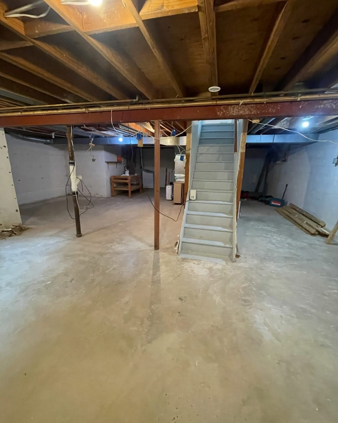 Before: Dark basement